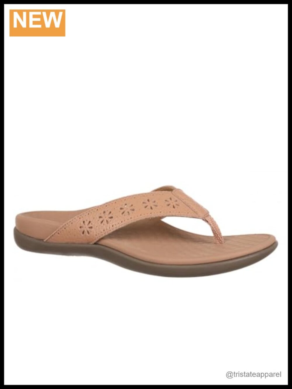 Vionic Shona Supportive Flip Flop Sandals Faux Leather Arch Support